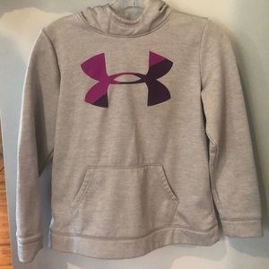 Under Armour Girls YLG Grey Fleece Hoodie